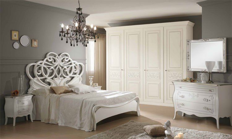 Schlafzimmer Classici Capri Weiß-Silber